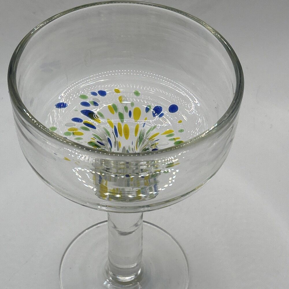 Unique Vtg Margarita Set Hand blown With Swirl 6 Lrg Glasses, 1 Lrg Pitcher - Picture 10 of 16